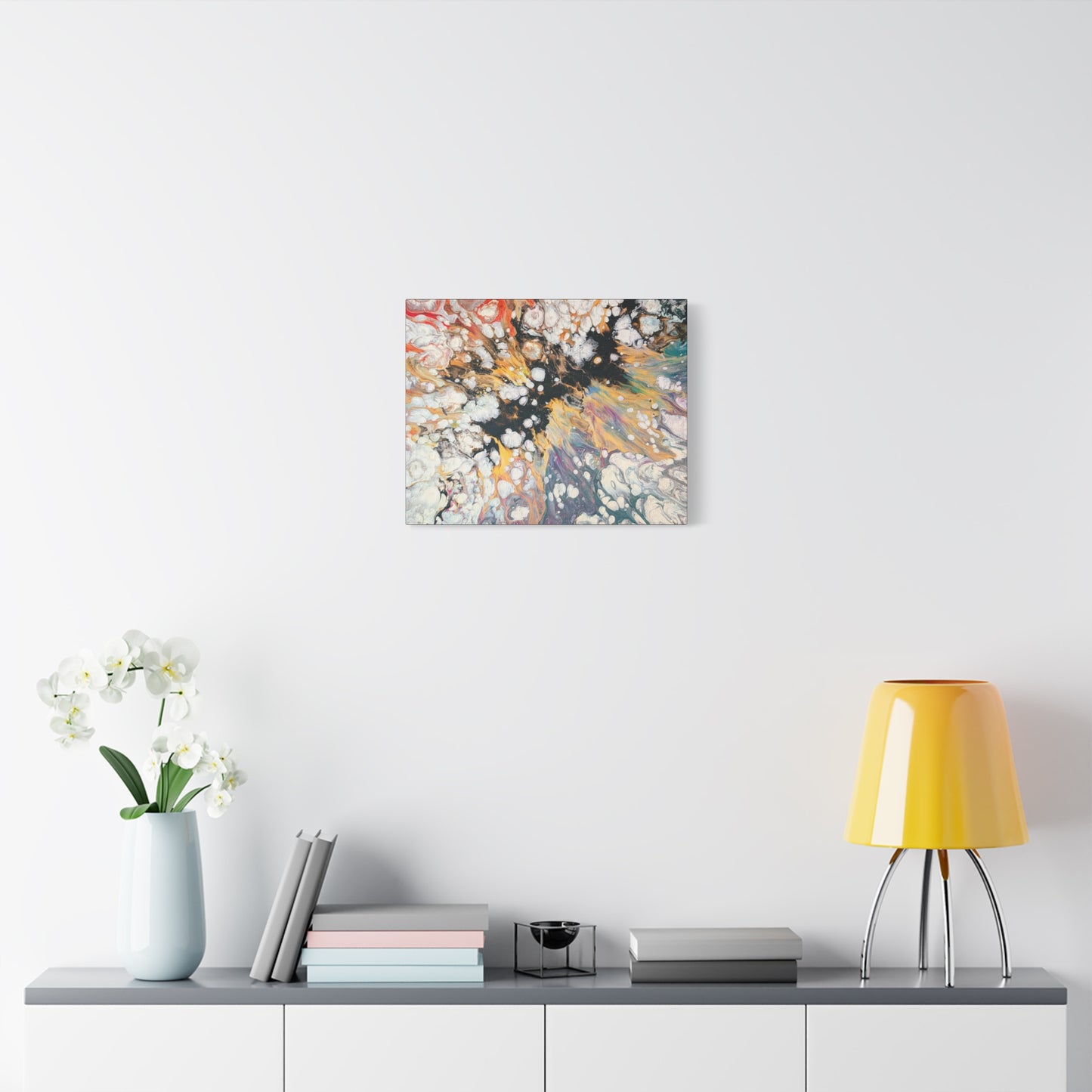 Fire Clouds© by Brandy Young - Abstract Fluid Art Canvas Print – Colorful Marble Swirl Matte Stretched Wall Art
