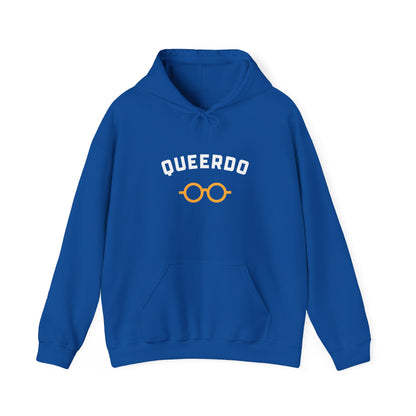 Queerdo Hoodie — Funny LGBTQ+ Pride Sweatshirt with Glasses Graphic