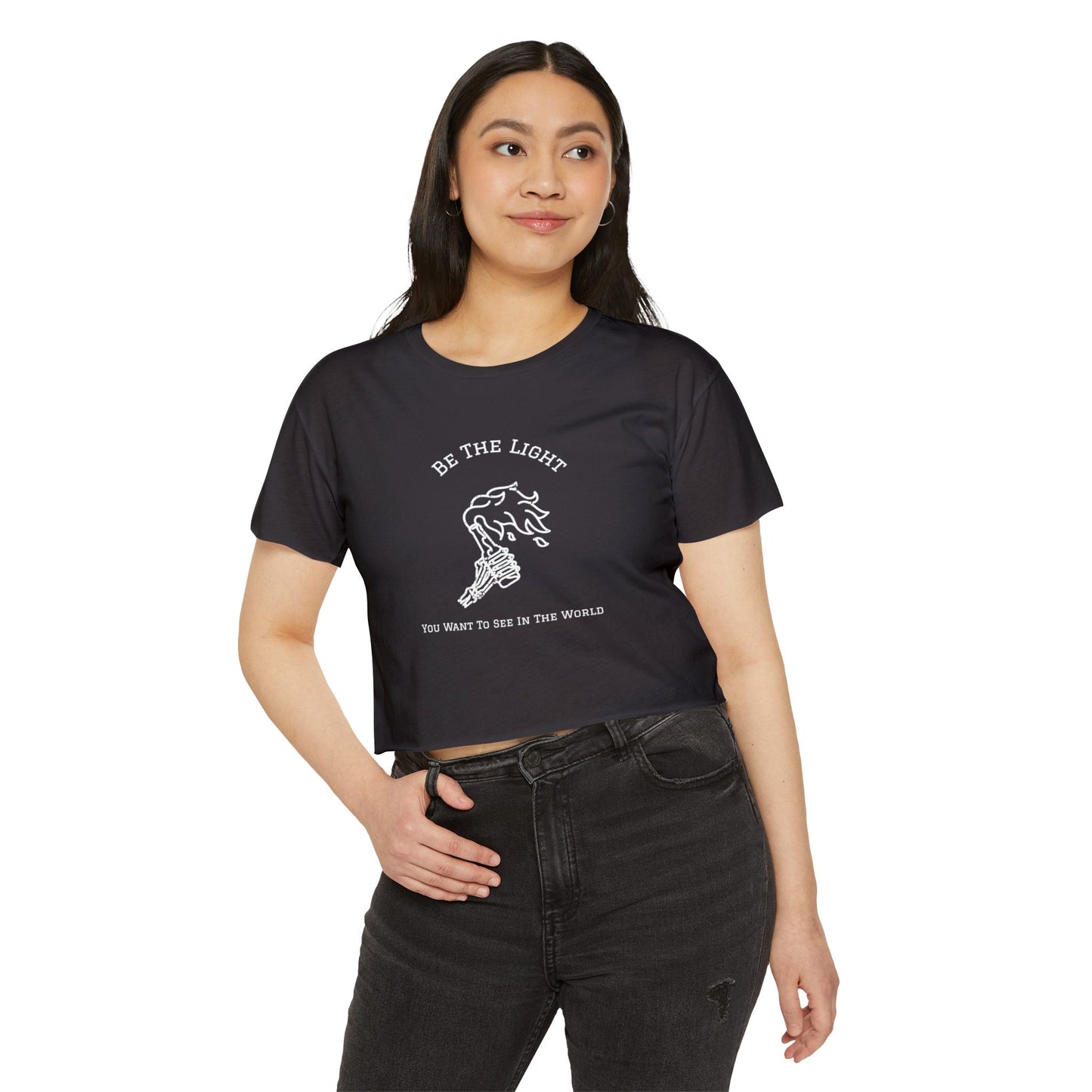 Be the Light You Want To See In The World - Moltov Cocktail - Protest Crop Top — Women’s Boho Graphic Crop Tee