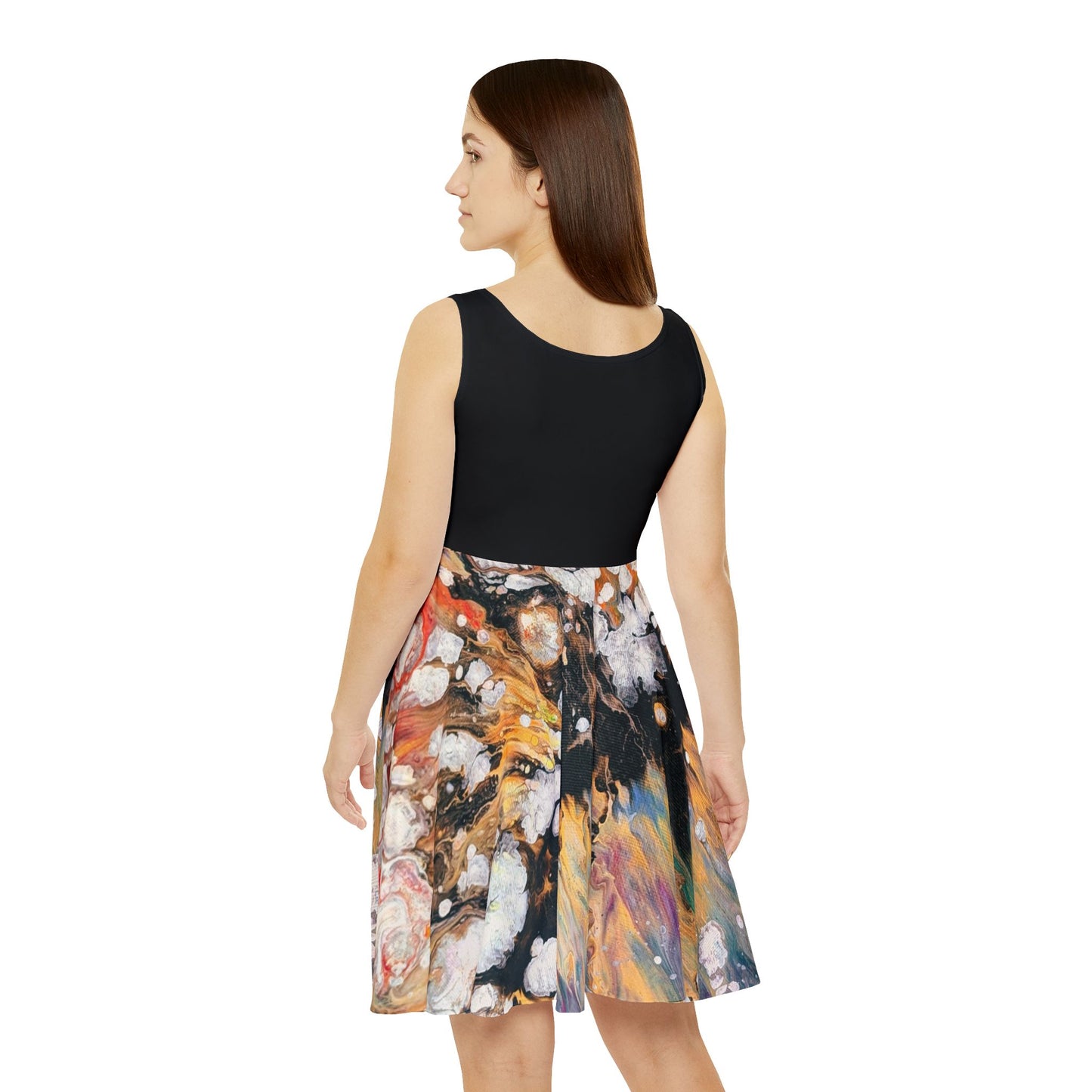 Abstract Marble Skater Dress - Fire Clouds© by Brandy Young - Colorful Fluid Art AOP