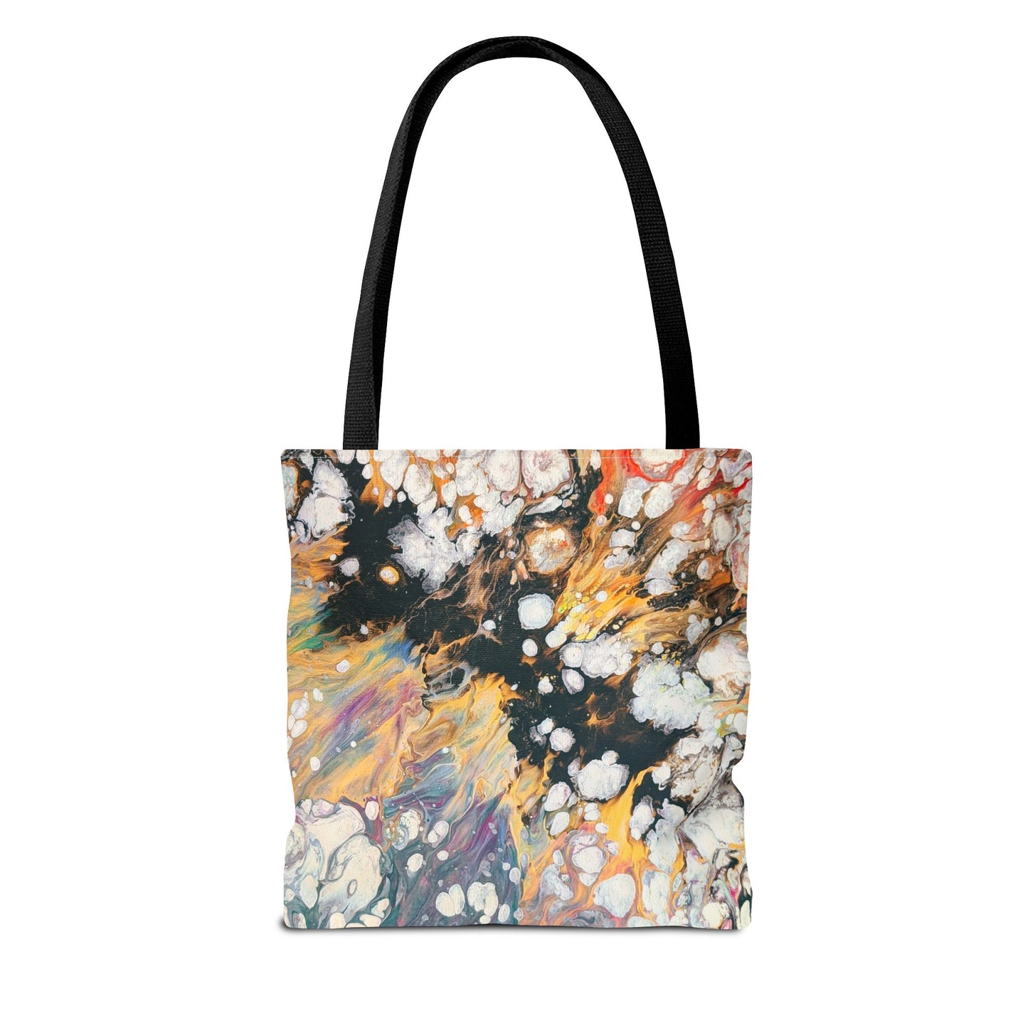 Abstract Fluid Art Tote Bag - Fire Clouds© by Brandy Young – Colorful Marble Splash All-Over Print