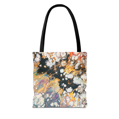 Abstract Fluid Art Tote Bag - Fire Clouds© by Brandy Young – Colorful Marble Splash All-Over Print