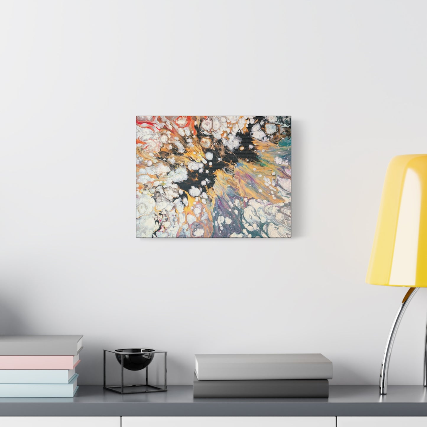 Fire Clouds© by Brandy Young - Abstract Fluid Art Canvas Print – Colorful Marble Swirl Matte Stretched Wall Art