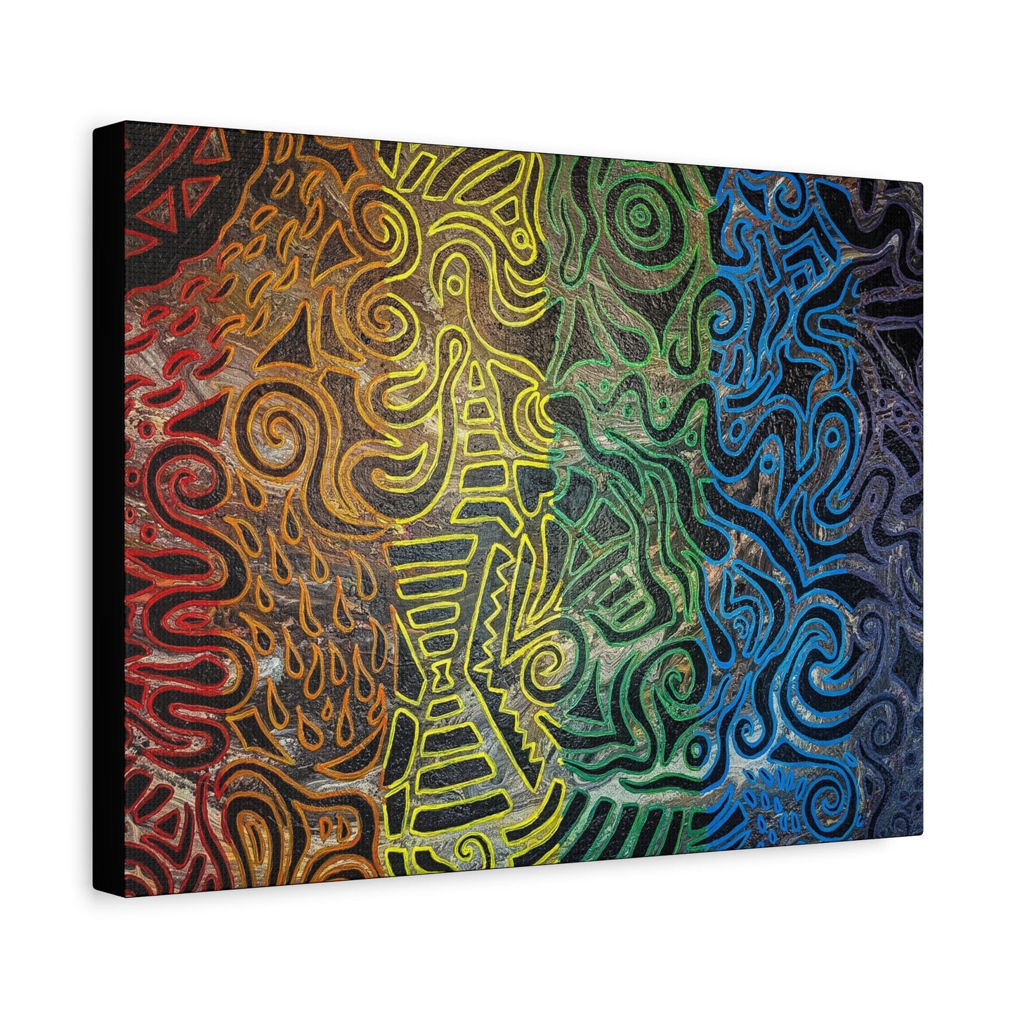 Gabriella© by Brandy Young - Abstract Rainbow Doodle Matte Canvas Wall Art — Stretched 1.25"