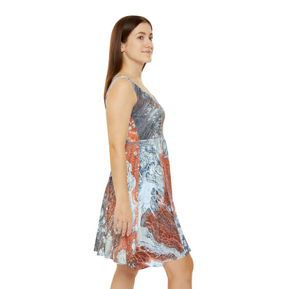 Abstract Bronze Marble Skater Dress - Diane© by Brandy Young  — Fluid Art All-Over Print