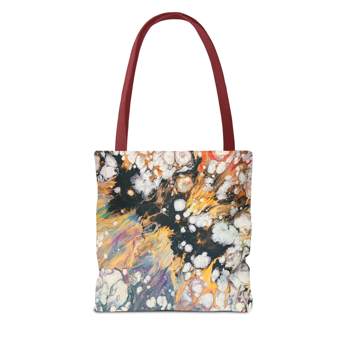 Abstract Fluid Art Tote Bag - Fire Clouds© by Brandy Young – Colorful Marble Splash All-Over Print
