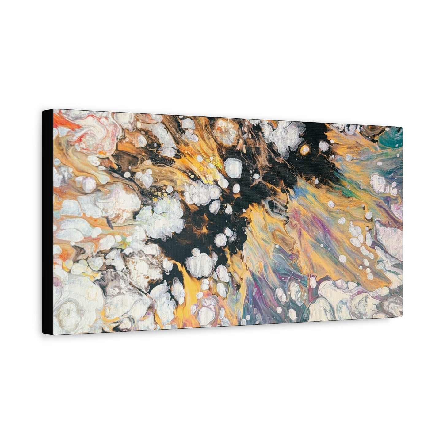 Fire Clouds© by Brandy Young - Abstract Fluid Art Canvas Print – Colorful Marble Swirl Matte Stretched Wall Art