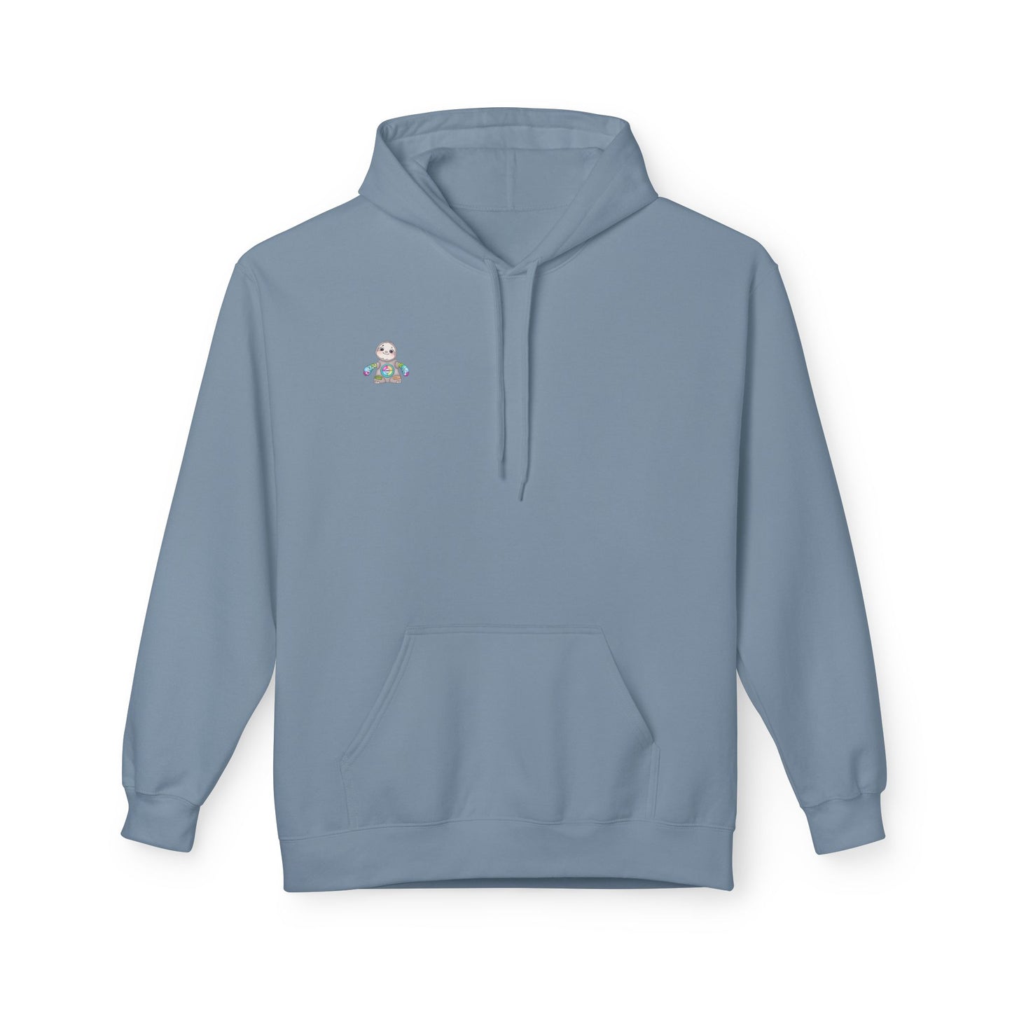 Cute Baby Sloth Hoodie with Colorful Toy Chest Graphic — Cozy Casual Pullover