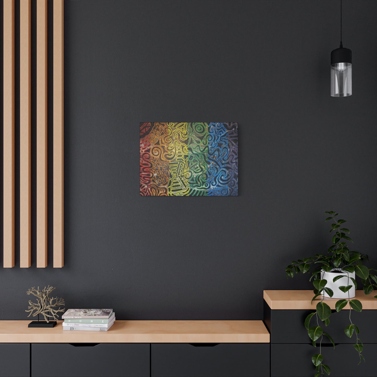 Gabriella© by Brandy Young - Abstract Rainbow Doodle Matte Canvas Wall Art — Stretched 1.25"