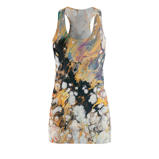 Abstract Marble Racerback Dress - Fire Clouds© by Brandy Young — Fluid Paint Swirl All-Over Print