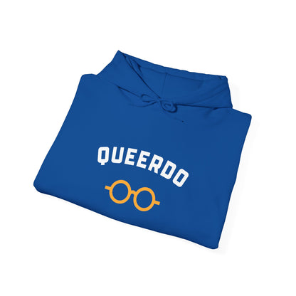 Queerdo Hoodie — Funny LGBTQ+ Pride Sweatshirt with Glasses Graphic