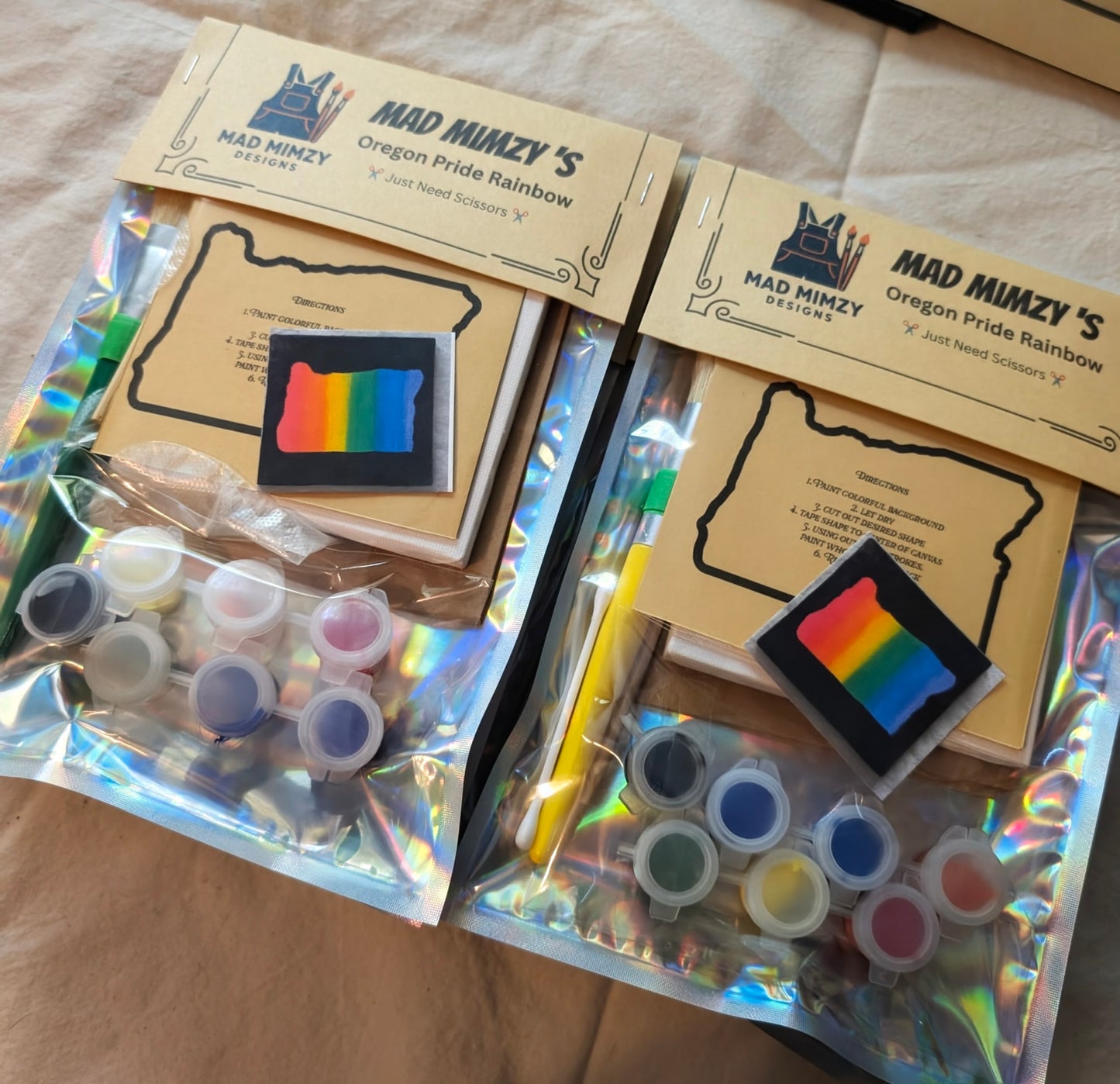 Oregon Pride Rainbow Paint Kit - 4"x4" Canvas Painting DIY Craft Kit